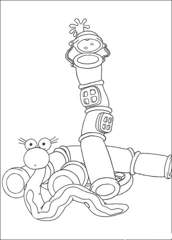 Snake And Its House  Coloring Page